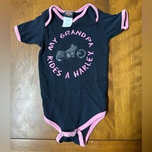 “My Grandpa Rides a Harley” Girls Onesie Size 18M